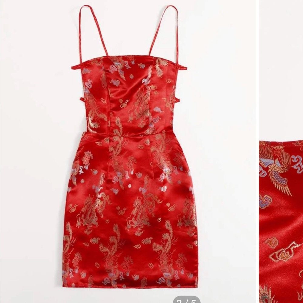 Chinese Dragon Satin Dress